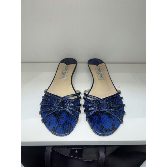 Jimmy Choo Blue Snakeskin Sandals - Size 39 - Picture 1 of 3
